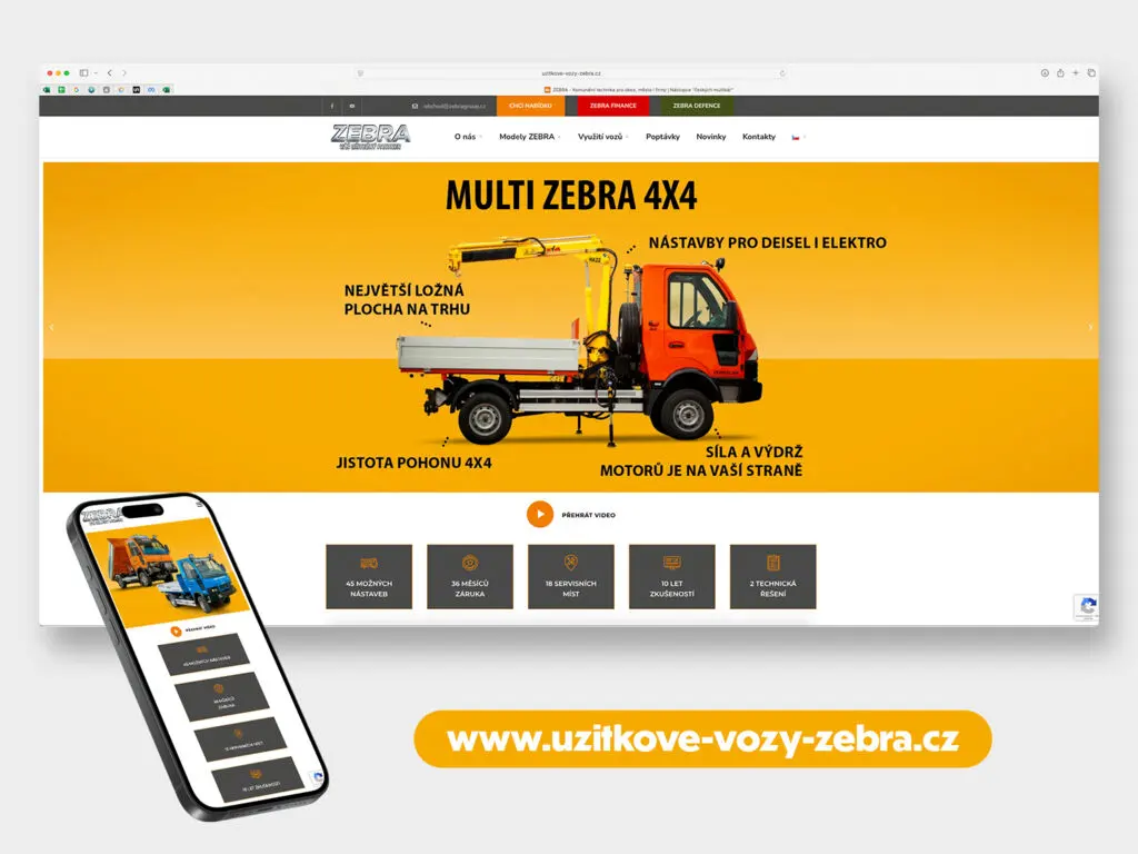 Web Zebra užitkové vozy